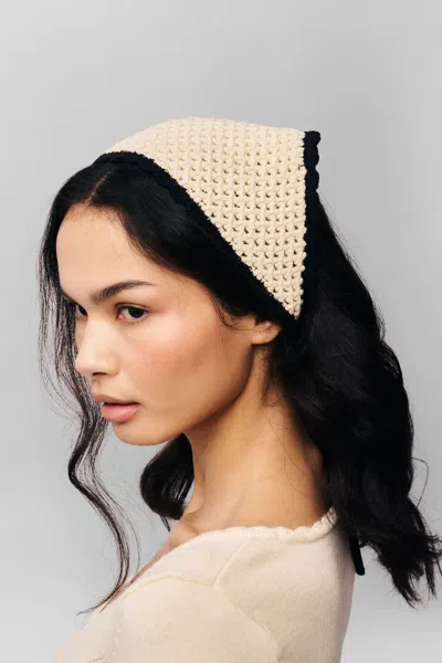 Danielle Guizio Ny Knit Bandana In Ivory
