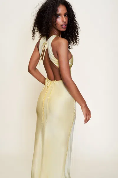 Danielle Guizio Ny Lina Midi Dress In Honey Butter