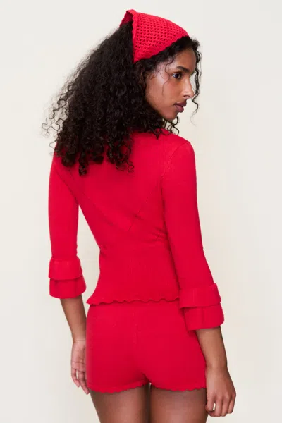 Danielle Guizio Ny Mathilde Top In Red Love