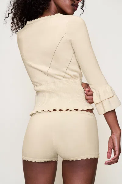 Danielle Guizio Ny Mathilde Top In Ivory