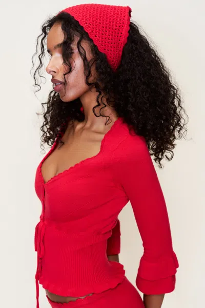 Danielle Guizio Ny Mathilde Top In Red Love