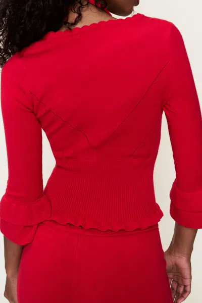 Danielle Guizio Ny Mathilde Top In Red Love