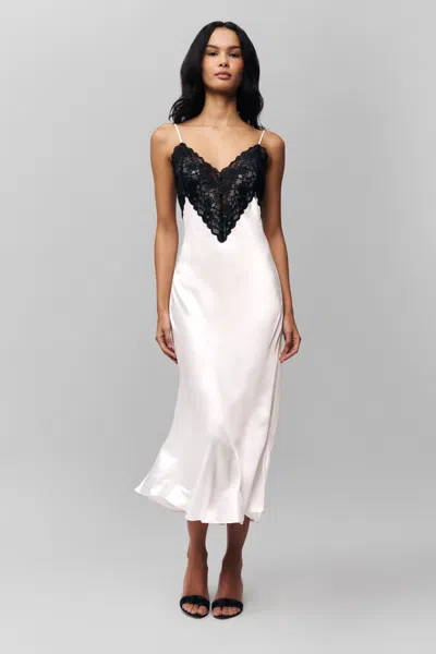 Danielle Guizio Ny Nova Slip Midi Dress In Ivory