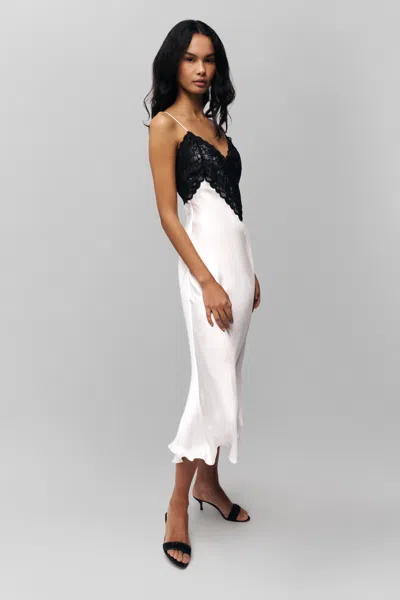 Danielle Guizio Ny Nova Slip Midi Dress In Ivory