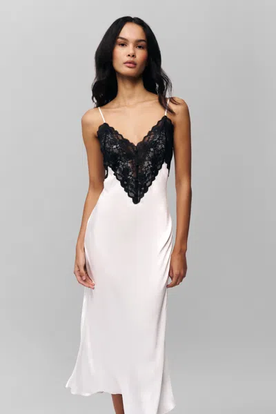 Danielle Guizio Ny Nova Slip Midi Dress In Ivory