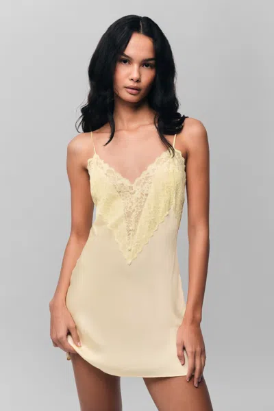 Danielle Guizio Ny Nova Slip Mini Dress In Honey Butter