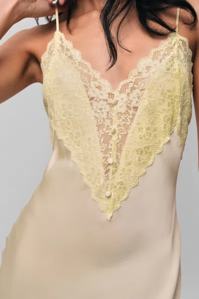 Danielle Guizio Ny Nova Slip Mini Dress In Honey Butter