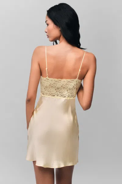 Danielle Guizio Ny Nova Slip Mini Dress In Honey Butter
