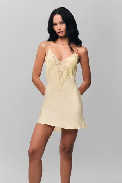 Danielle Guizio Ny Nova Slip Mini Dress In Honey Butter