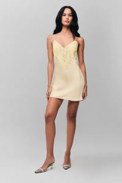 Danielle Guizio Ny Nova Slip Mini Dress In Honey Butter