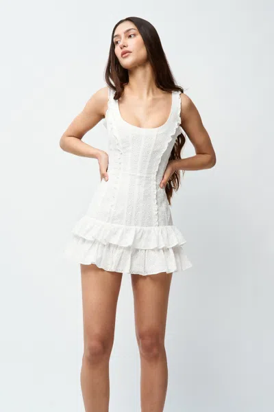 Danielle Guizio Ny Raphelle Eyelet Dress In White