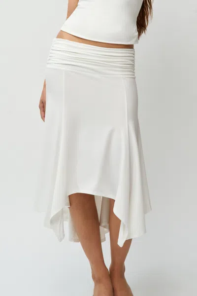 Danielle Guizio Ny Soffiano Skirt In Ivory