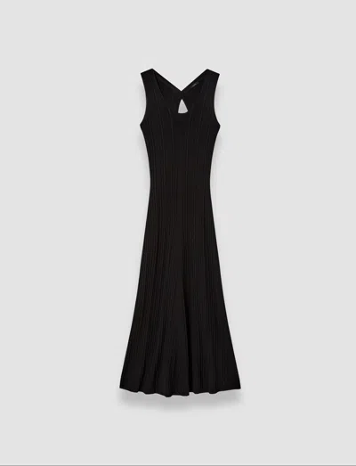 Joseph Womens Black Round-neck Sleeveless Ribbed-knit Maxi Dress In Black