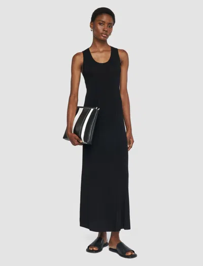 Joseph Womens Black Round-neck Sleeveless Ribbed-knit Maxi Dress In Black