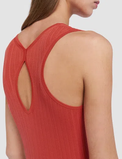 Joseph Cutout Racerback Viscose Rib Maxi Dress In Orange