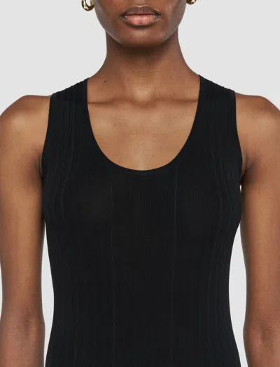 Joseph Womens Black Round-neck Sleeveless Ribbed-knit Maxi Dress In Black