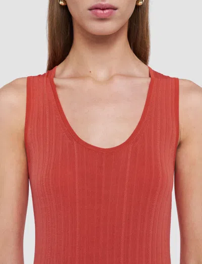 Joseph Cutout Racerback Viscose Rib Maxi Dress In Orange