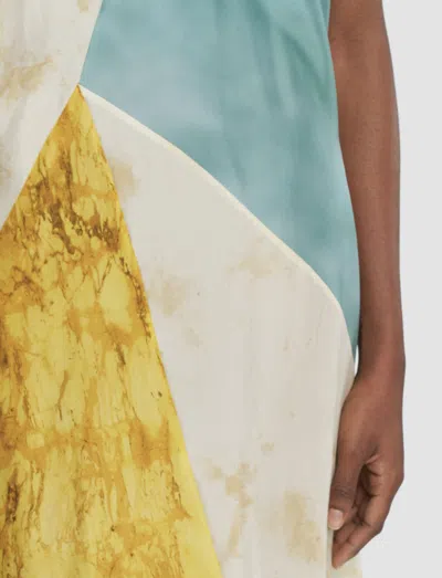 Joseph Tulipa Marble-print Habotai Silk Maxi Dress In Multicolour