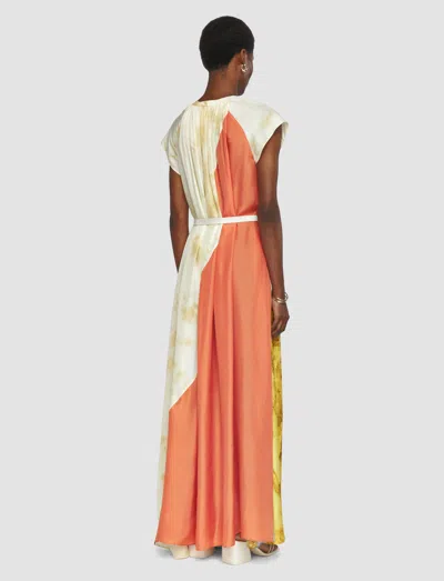Joseph Tulipa Marble-print Habotai Silk Maxi Dress In Multicolour