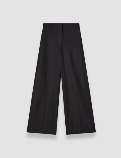 Joseph Womens Black Alana Wide-leg High-rise Wool-blend Trousers
