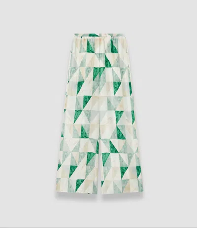 Joseph Womens Lagoon Combo Thoresby Marble-print Silk Trousers In Multicolour