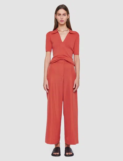 Joseph Thurlow Soft Cotton Silk Trousers In Orange