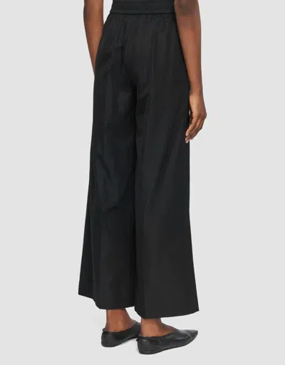 Joseph Womens Black Alana Wide-leg High-rise Wool-blend Trousers