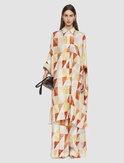 Joseph Womens Sundown Combo Dania Marble-print Silk Midi Dress In Multi