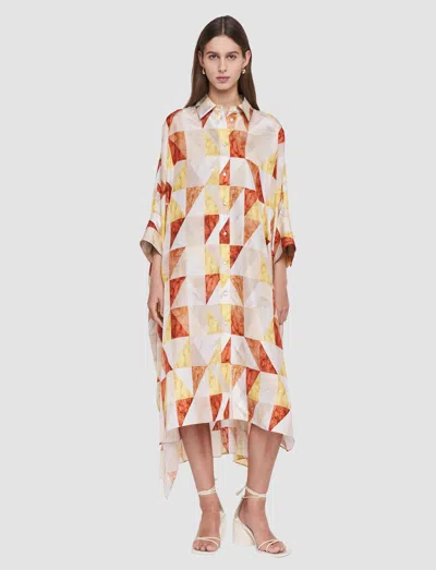 Joseph Womens Sundown Combo Dania Marble-print Silk Midi Dress In Multi