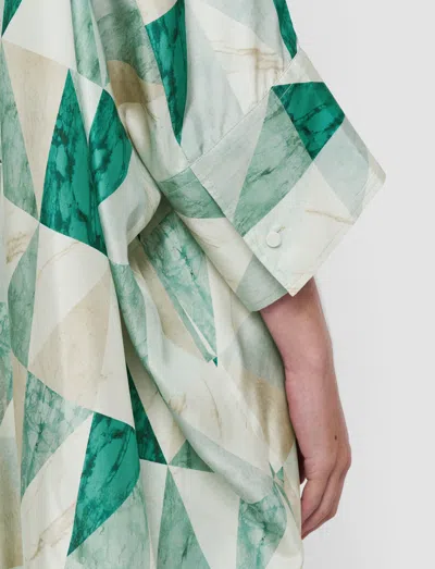 Joseph Dania Marble Print Silk Dress In Multicolour