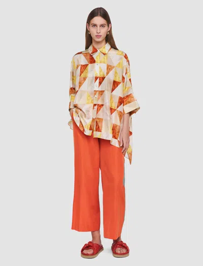 Joseph Womens Sundown Combo Arcole Marble-print Silk Shirt In Multi