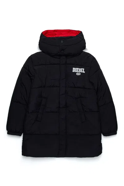 Diesel Logo-print Padded Jacket In Black
