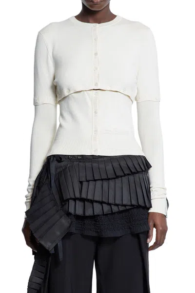 Rokh Multi-button Layer Effect Cardigan In White