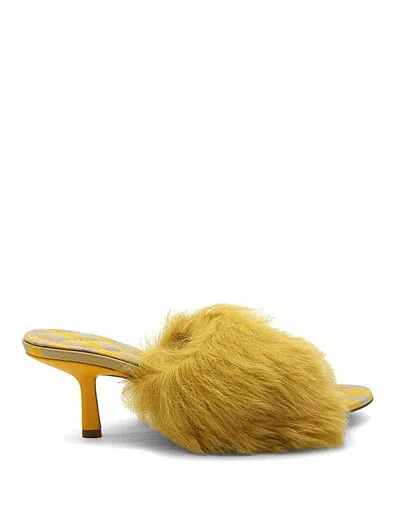 Burberry 60mm Shearling Open-toe Sandals In Beige