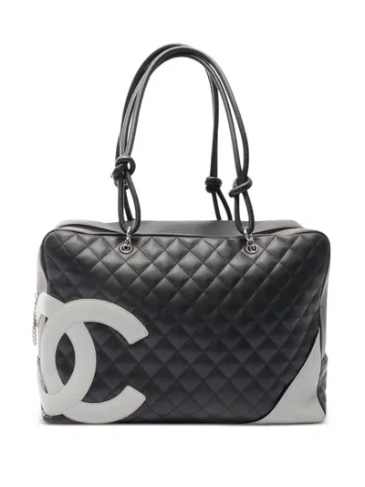 Pre-owned Chanel 2004-2005 Cambon Handbag In Black