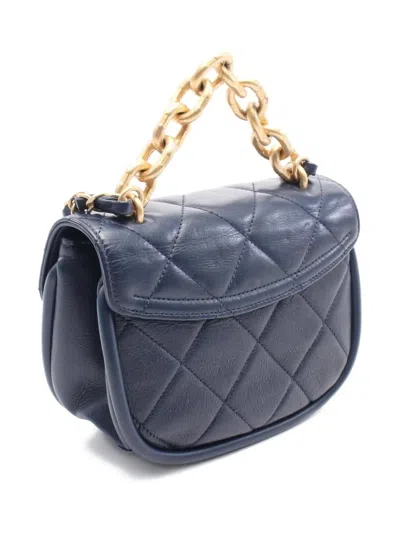 Pre-owned Chanel 2021 Diamond-quilted Two-way Bag In Blue