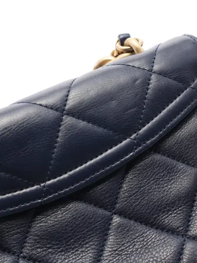 Pre-owned Chanel 2021 Diamond-quilted Two-way Bag In Blue