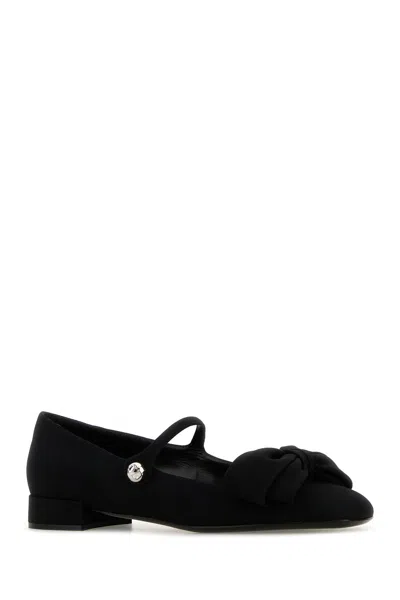 Valentino Satin Bow Mary Jane Ballerina Flats