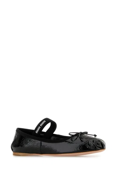 Miu Miu Black Naplak Ballerinas