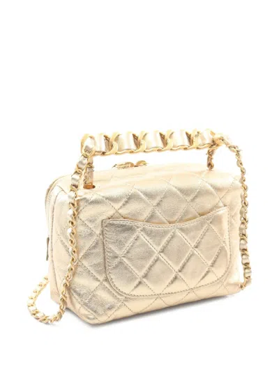 Pre-owned Chanel 2021 Metallic-effect Two-way Bag In Gold