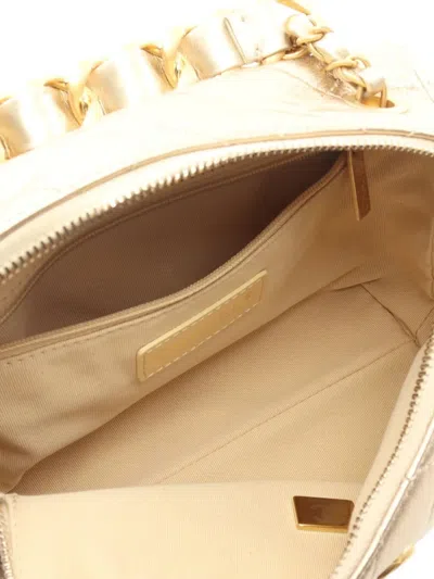 Pre-owned Chanel 2021 Metallic-effect Two-way Bag In Gold