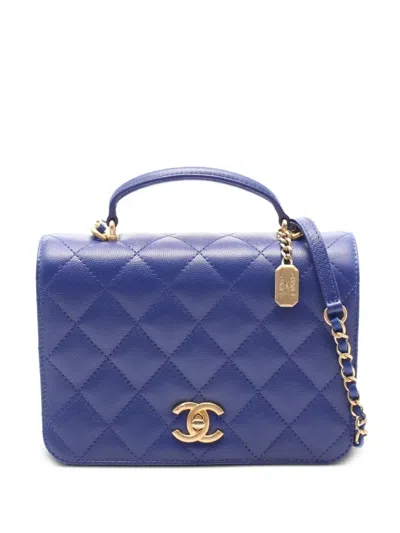 Pre-owned Chanel 2021s Matelassé Chain Shoulder Bag In Blue