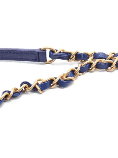 Pre-owned Chanel 2021s Matelassé Chain Shoulder Bag In Blue