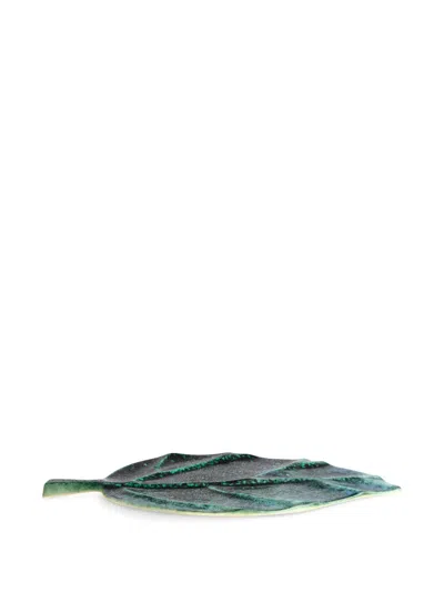L'objet Cenote Medium Leaf Platter In Blue