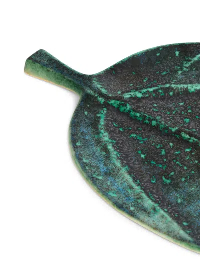 L'objet Cenote Medium Leaf Platter In Blue