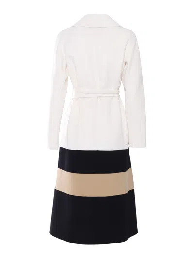 Max Mara Arena Colorblock Wool Wrap Coat In Multi