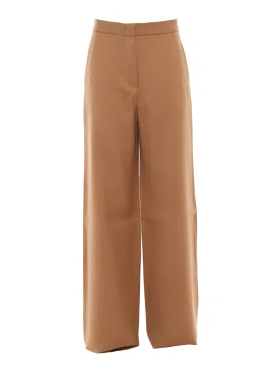 Max Mara Womens Camel Stelvio Sequin-embellished Mid-rise Wide-leg Woven Trousers In Brown