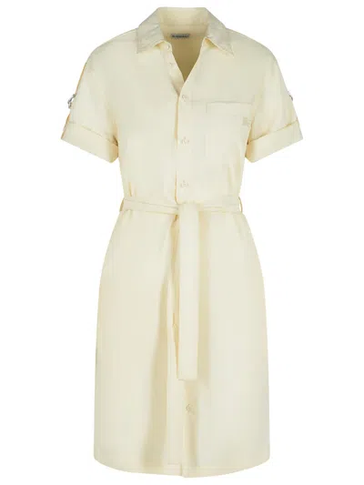 Burberry Silk Blend Dress Featuring Belted Waist