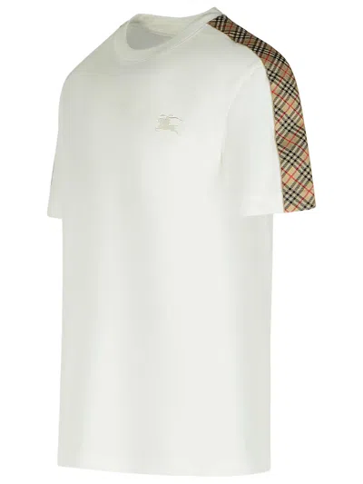 Burberry Checked Cotton-jersey T-shirt In Neutrals