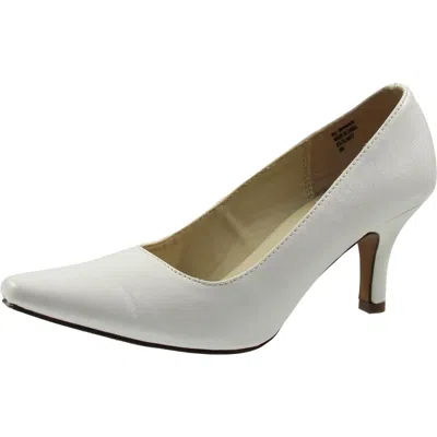 KAREN SCOTT WOMENS FAUX LEATHER ALMOND TOE PUMPS 